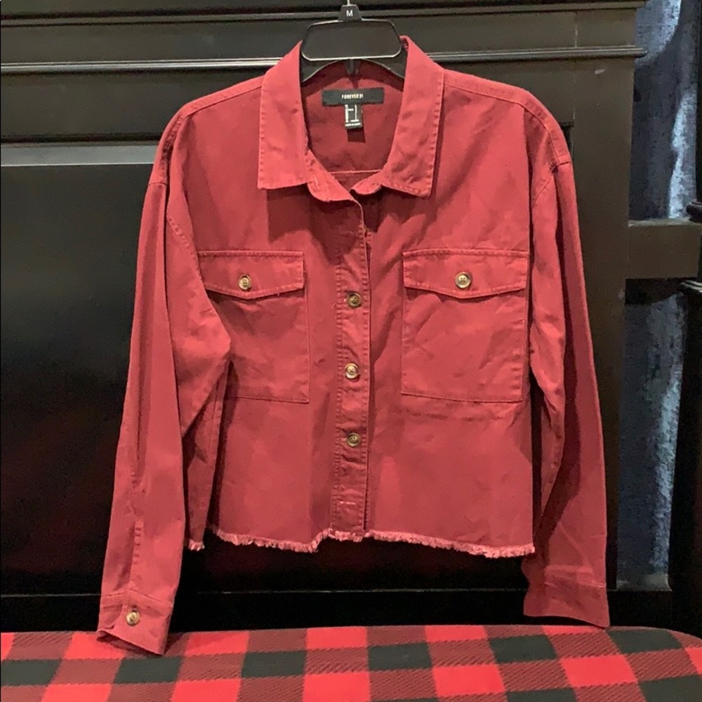 Jacket - burgundy short style…24.5 inches across